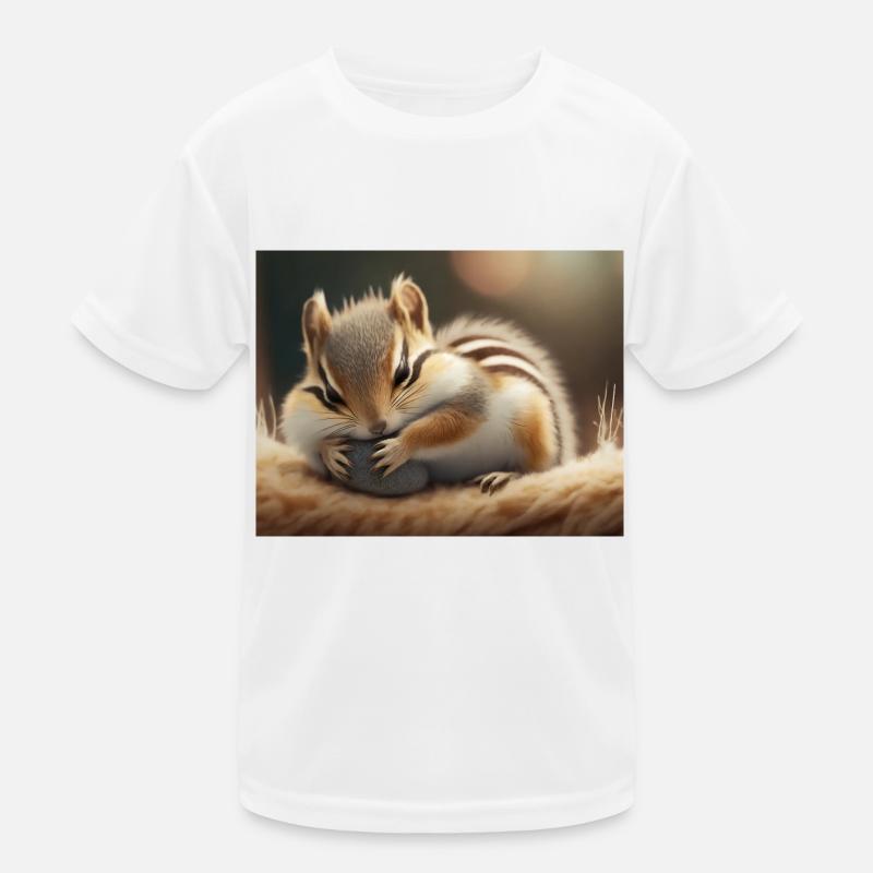 Cute animals doing hibernation – chipmunk Kids Functional T-Shirt