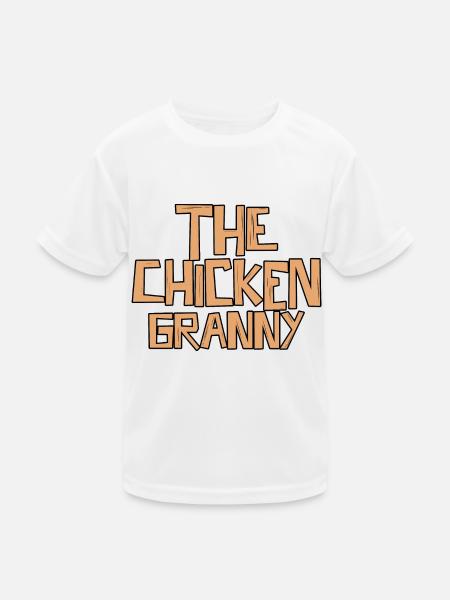 The Chicken Granny 3 - Kinder Funktions-T-Shirt - Weiß - Vorne