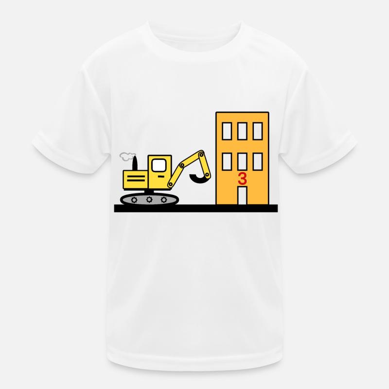 Bagger - Kinder Funktions-T-Shirt - Weiß