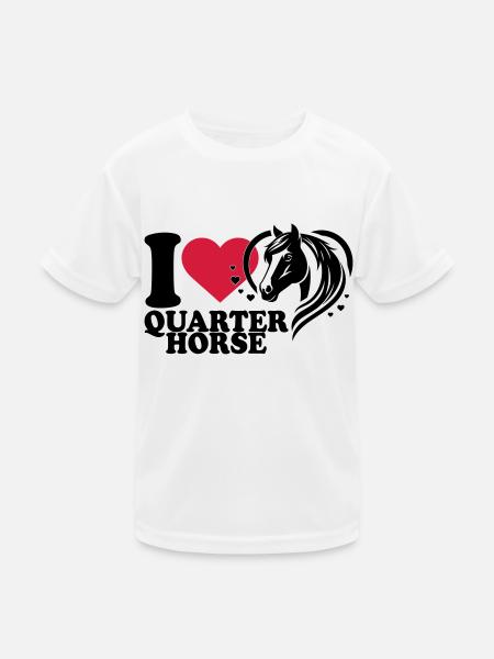 I love Pferd Quarter Horse - Kids Functional T-Shirt - white - Front