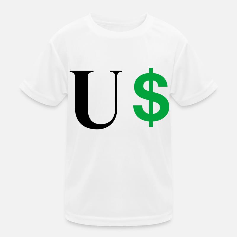 Buchstabe u Dollar Kinder Funktions-T-Shirt
