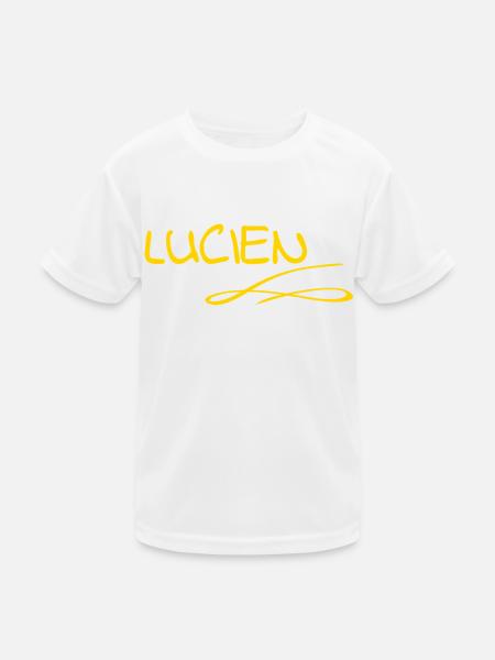 Vorname Lucien - Kinder Funktions-T-Shirt - Weiß - Vorne