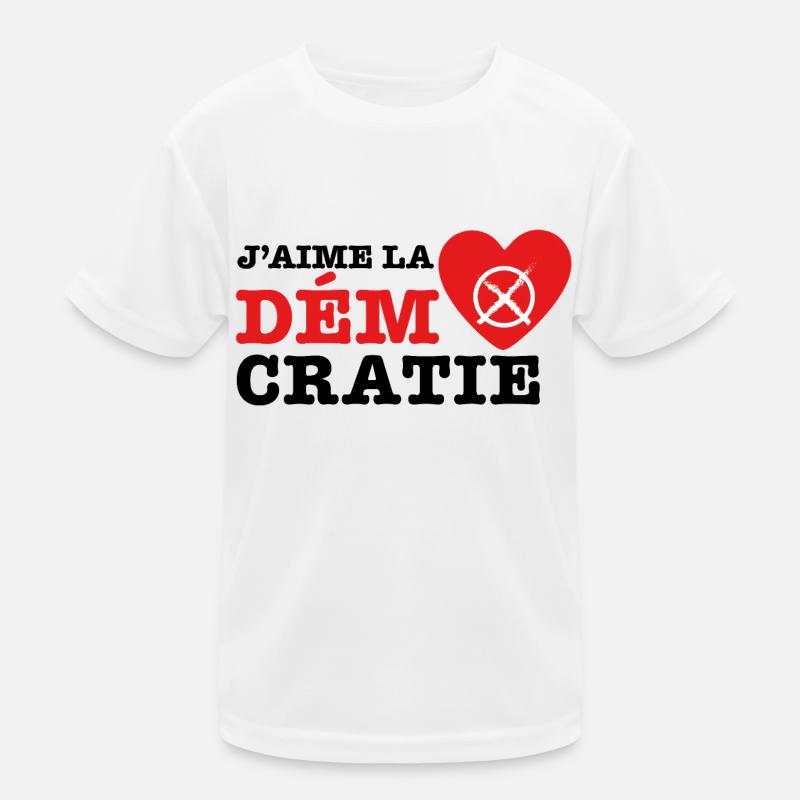 J'aime la démocratie Kinder Funktions-T-Shirt