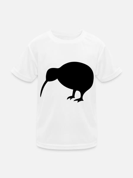 Kiwi - Kinder Funktions-T-Shirt - Weiß - Vorne