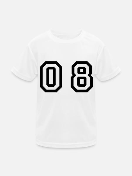 nombre - 08 - zéro huit - T-shirt sport Enfant - blanc - Devant