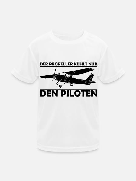 Cessna Motorflugzeug Geschenk - Kinder Funktions-T-Shirt - Weiß - Vorne