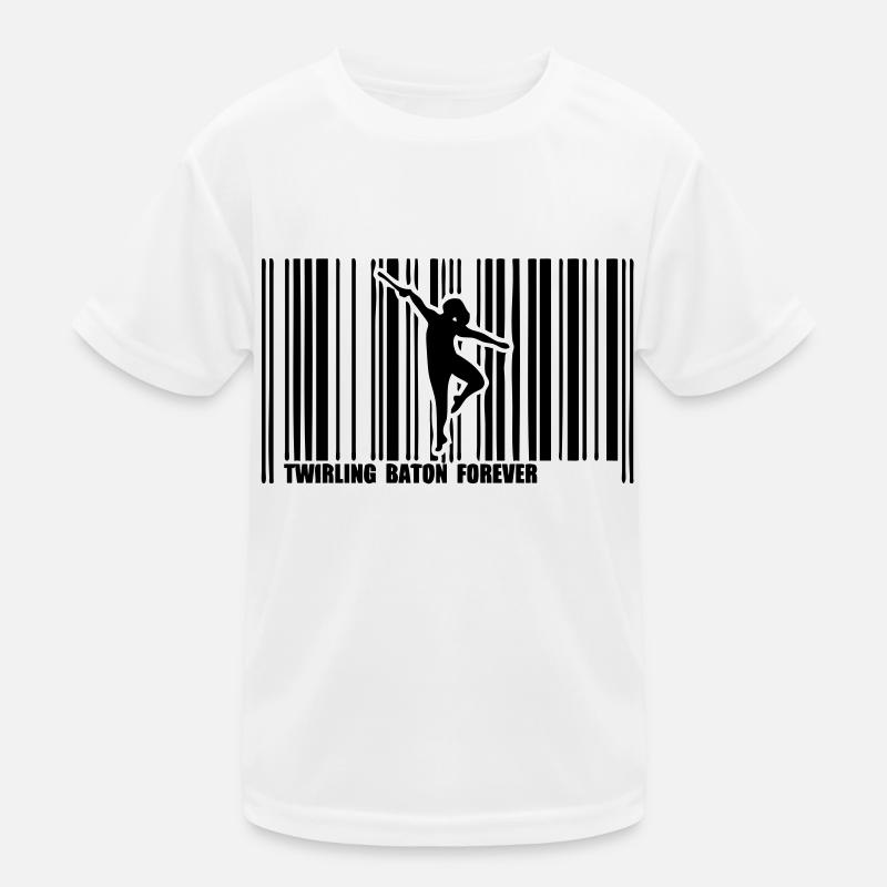 Barcode-Tänzer wirbelnden baton1 Kinder Funktions-T-Shirt