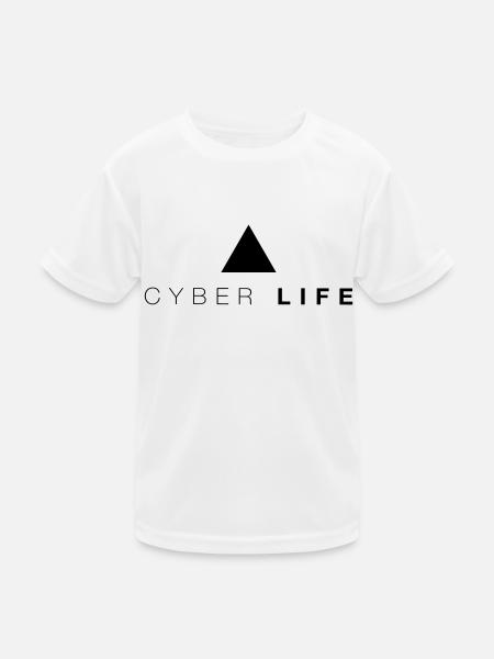 CYBERLIFE Triangle - Kinder Funktions-T-Shirt - Weiß - Vorne