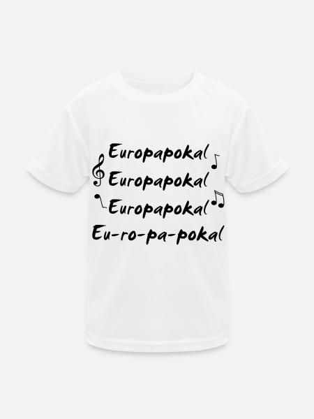 Europapokal einfarbig - Kinder Funktions-T-Shirt - Weiß - Vorne