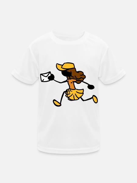 Postman Postwoman Courier - Kids Functional T-Shirt - white - Front