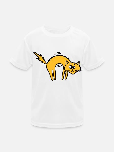 Coole Katze - Kinder Funktions-T-Shirt - Weiß - Vorne