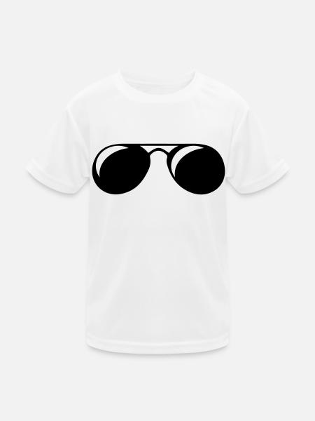 sonnenbrille - Kinder Funktions-T-Shirt - Weiß - Vorne