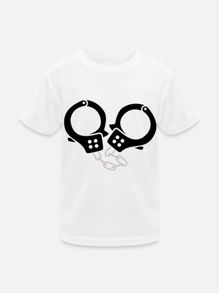 handschellen 2 - Kinder Funktions-T-Shirt - Weiß - Vorne