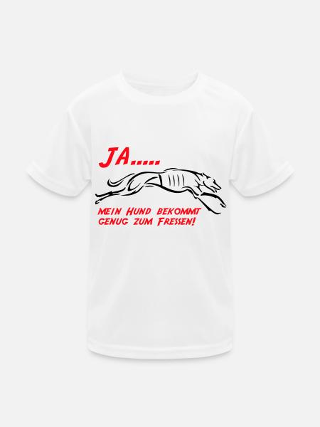 Mein Hund bekommt genug zu fressen - Kinder Funktions-T-Shirt - Weiß - Vorne