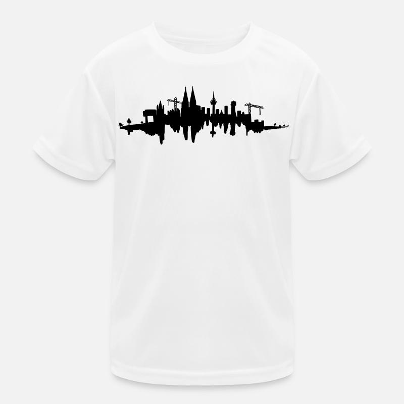 Kölner Skyline - Kinder Funktions-T-Shirt - Weiß