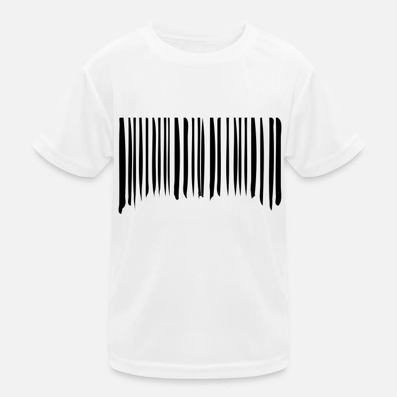 Barcode Strokes Lines Scribbled Barcode Scan Kids Functional T-Shirt