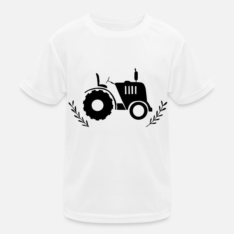 Traktor - Kinder Funktions-T-Shirt - Weiß