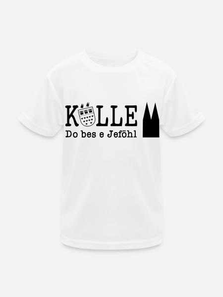 Kölle Do bes e Jeföhl - VECTOR Dom Karneval - Kinder Funktions-T-Shirt - Weiß - Vorne