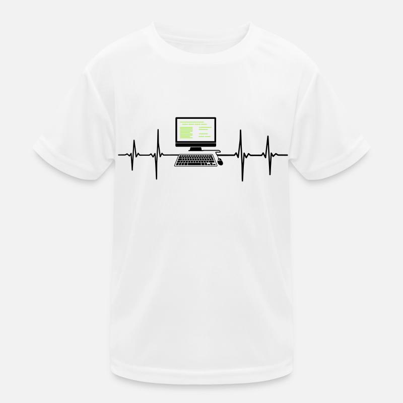 Computer EKG Herzschlag Programmierer PC Nerd Kinder Funktions-T-Shirt
