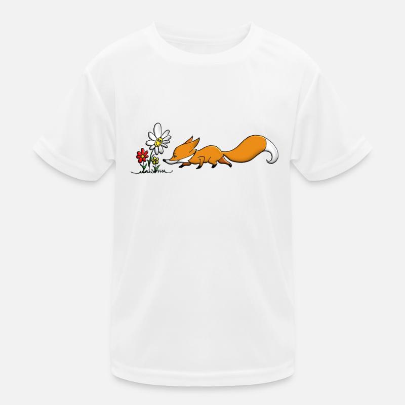 Fox Fuchs flower Kids Functional T-Shirt