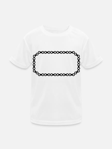 Fahrrad Symbol Personalisierbar - Kinder Funktions-T-Shirt - Weiß - Vorne
