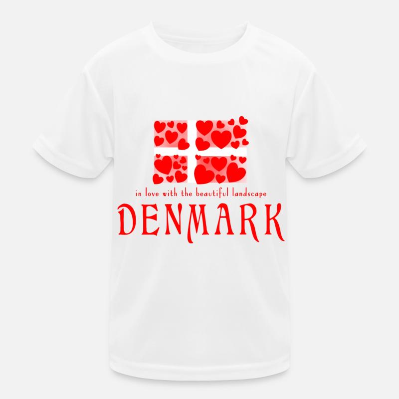 Dänemark Danmark Kinder Funktions-T-Shirt