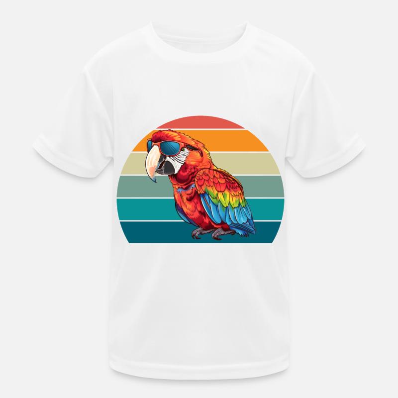 Papagei Retro Vogel Sommer Kinder Funktions-T-Shirt