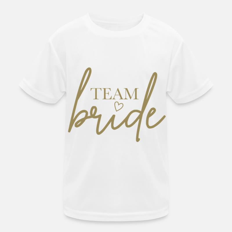 Team Bride mit Herz Kinder Funktions-T-Shirt