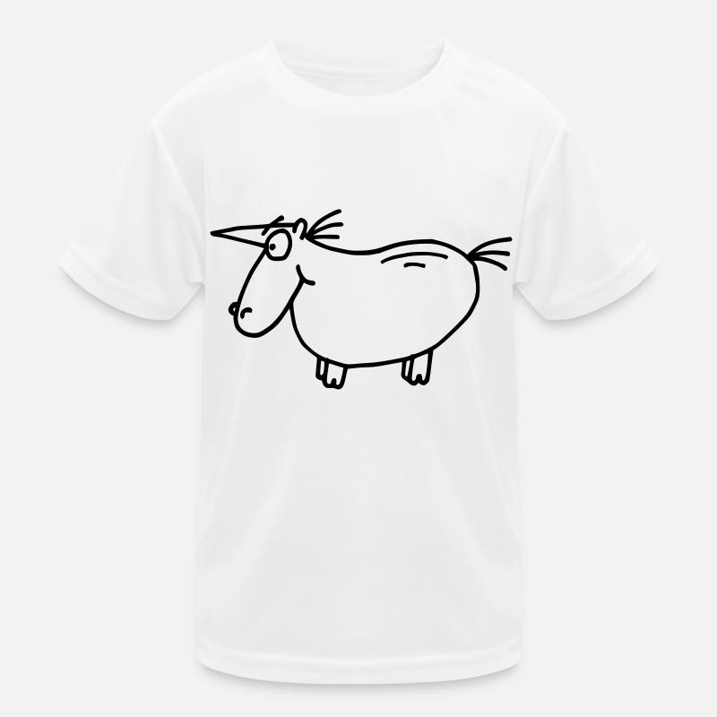 thick unicorn sketch Kids Functional T-Shirt