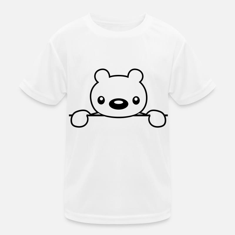 text feld suesser teddybaer haelt Kinder Funktions-T-Shirt
