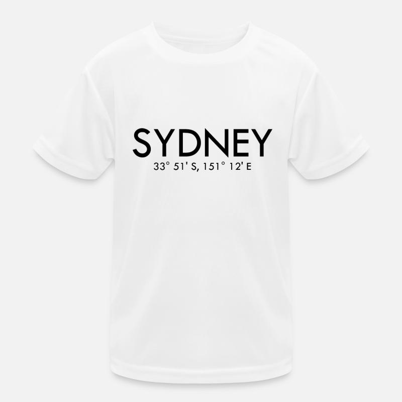 Sydney - Australia Coordinates Latitude Longitude Kids Functional T-Shirt
