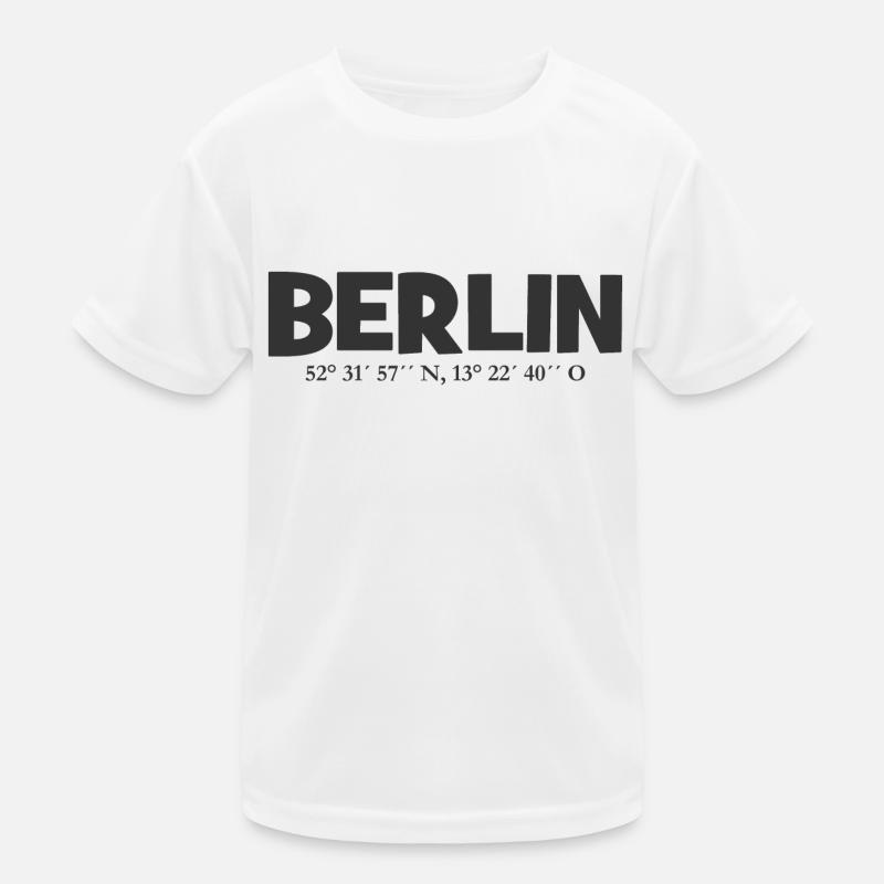 Berlin coordinates - Latitude - Longitude Kids Functional T-Shirt