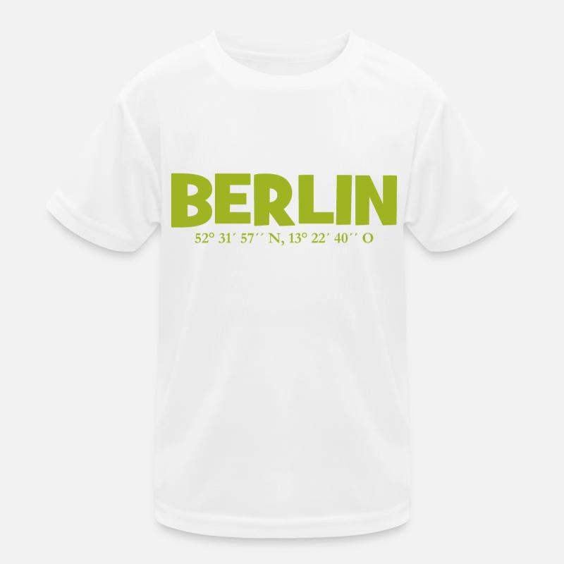 Berlin coordinates - Latitude - Longitude Kids Functional T-Shirt