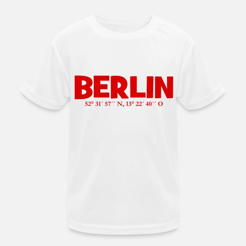 Berlin coordinates - Latitude - Longitude Kids Functional T-Shirt