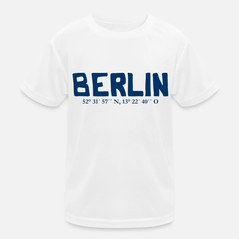 Berlin coordinates - Latitude - Longitude Kids Functional T-Shirt
