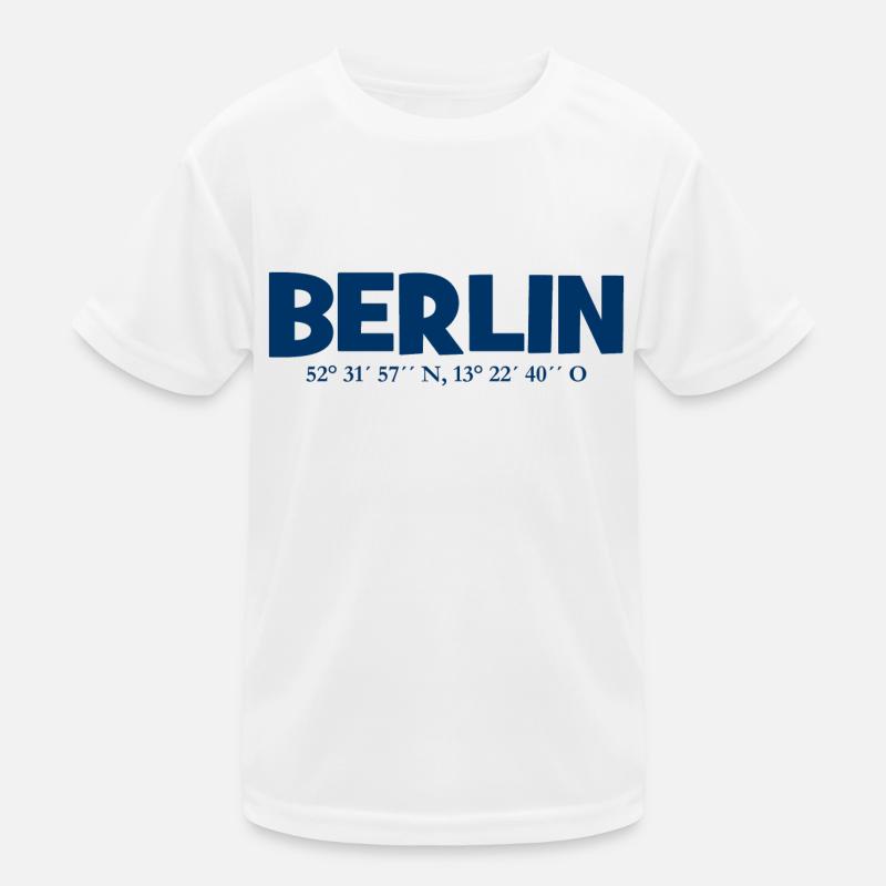 Berlin coordinates - Latitude - Longitude Kids Functional T-Shirt