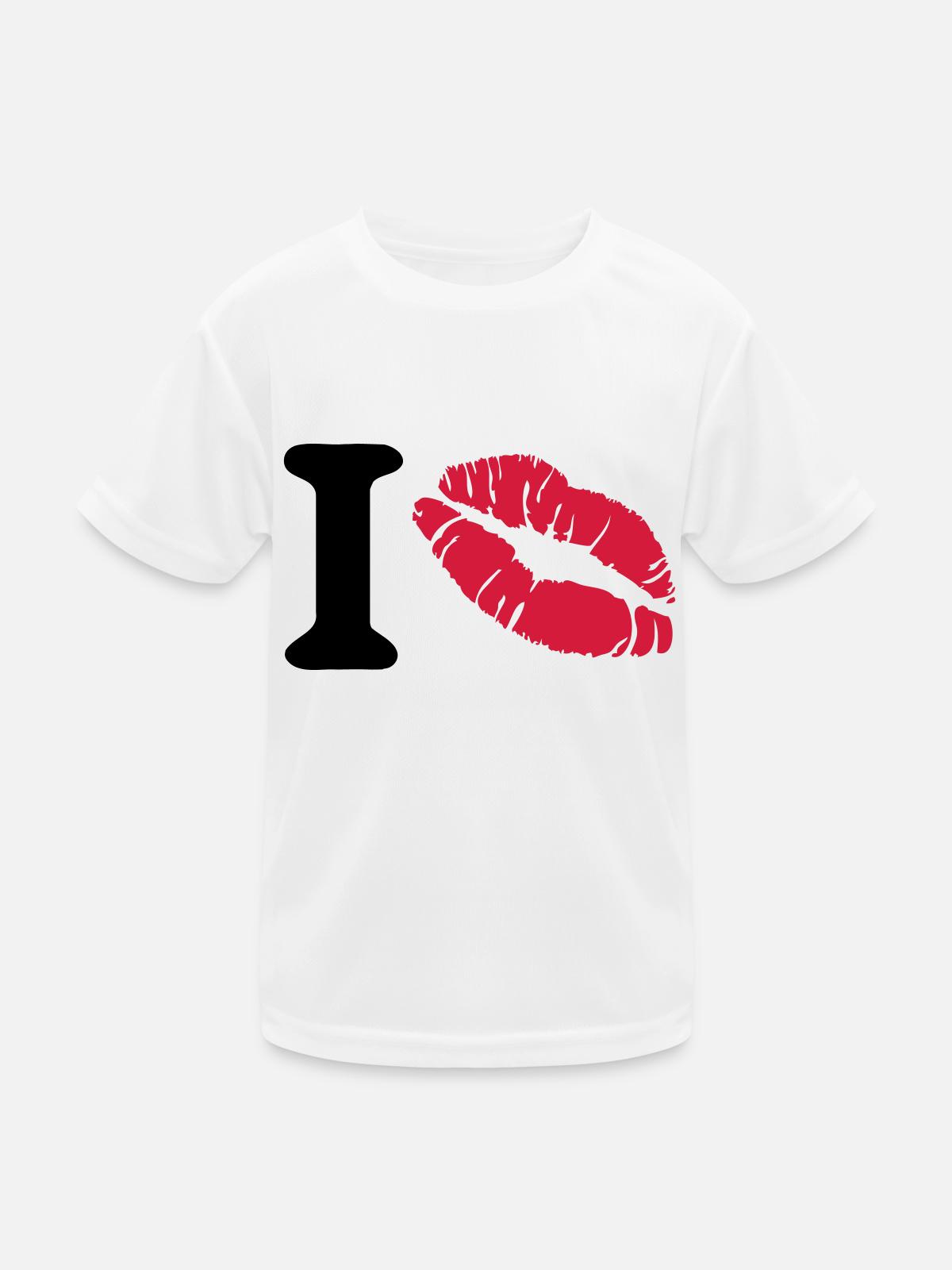 i love - Kinder Funktions-T-Shirt - Weiß - Vorne
