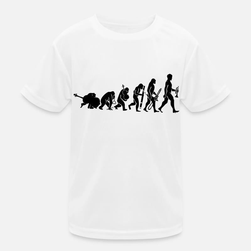 Evolution mit Musik Kinder Funktions-T-Shirt