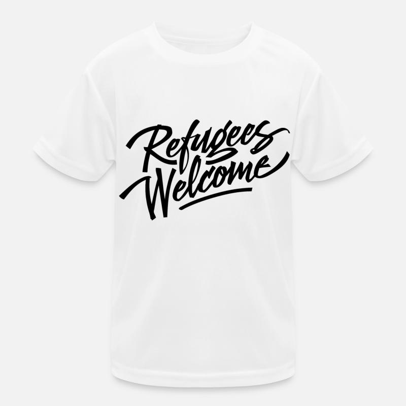 Refugees Welcome - Create safe havens! - Kids Functional T-Shirt - white