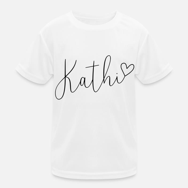 Kathi Name Vorname Mädchen - Kinder Funktions-T-Shirt - Weiß
