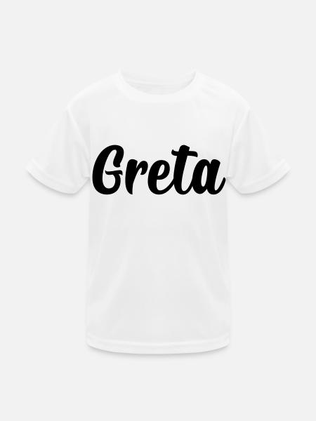 Greta - Kinder Funktions-T-Shirt - Weiß - Vorne