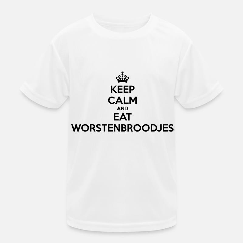HOLLÄNDER BEWAHREN RUHE UND ESSEN WURSTBRÖTCHEN SCHWARZ Kinder Funktions-T-Shirt