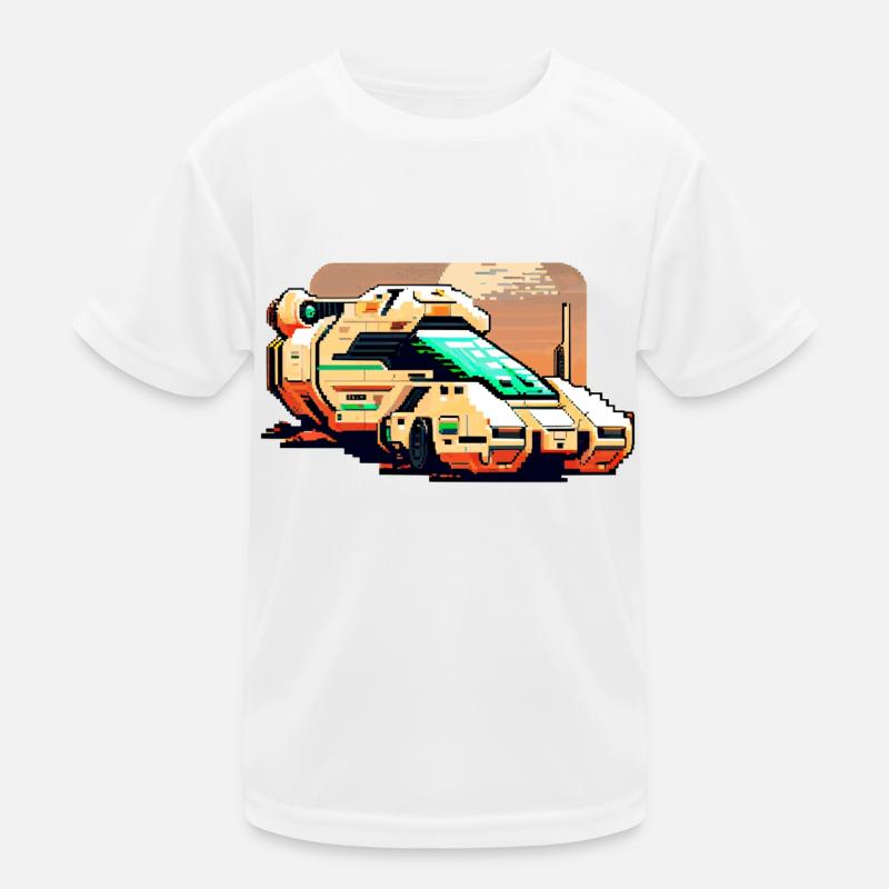 Futuristic transporter on a planet Kids Functional T-Shirt