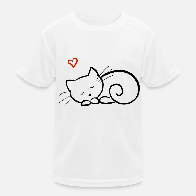 Kitten sleeping - Kids Functional T-Shirt - white