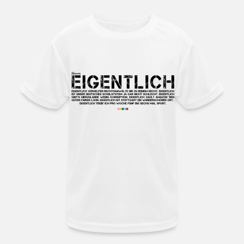 Eigentlich (schwarz, mit Stabil Logo) Kinder Funktions-T-Shirt