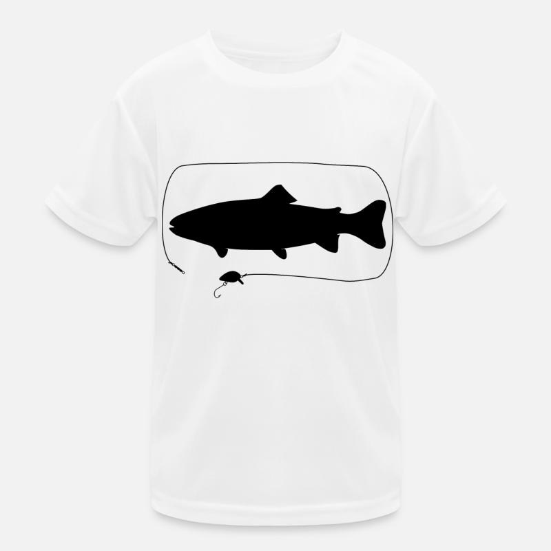 Forelle mit Wobbler Kinder Funktions-T-Shirt