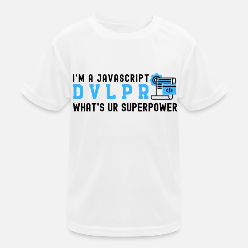 Je suis un développeur Javascript quelle est votre superpuissance T-shirt sport Enfant