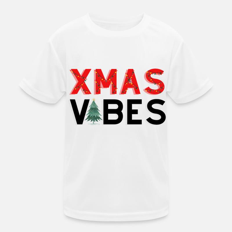 Xmas Vibes - Kinder Funktions-T-Shirt - Weiß