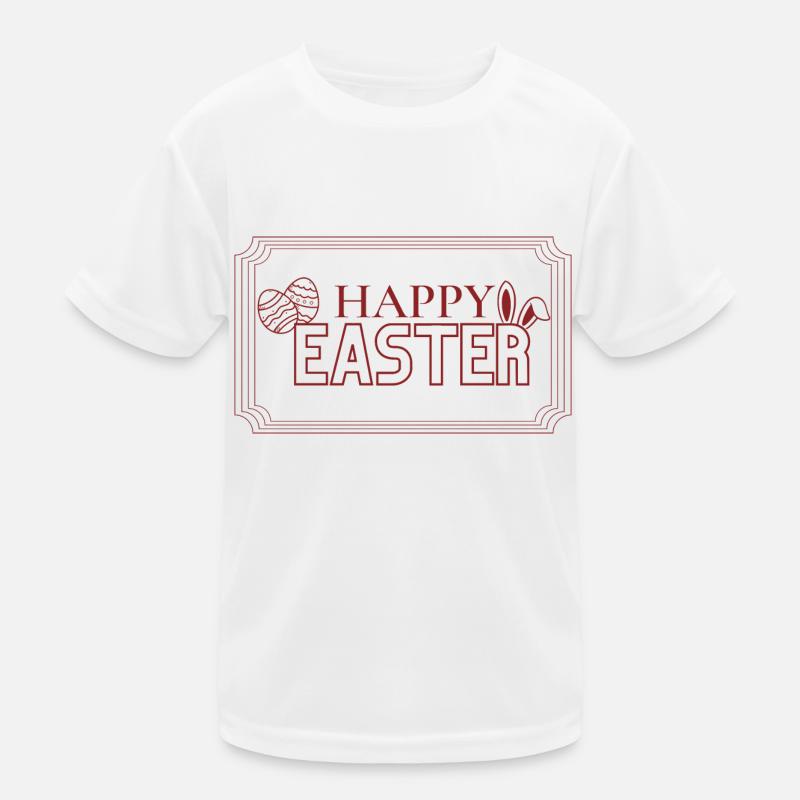 Happy Easter lettering with Easter eggs Kids Functional T-Shirt