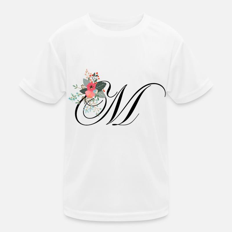 Lettre m fleuris T-shirt sport Enfant
